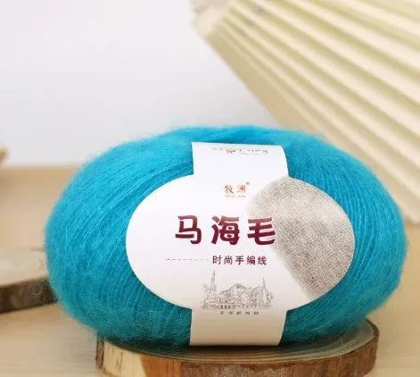 Mohair wool ball for DIY scarf knitting kit with Inverness thread in multiple colour options