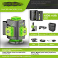 16-line 3D green laser level with aluminium and nylon construction measuring 11×13.5×13.5cm