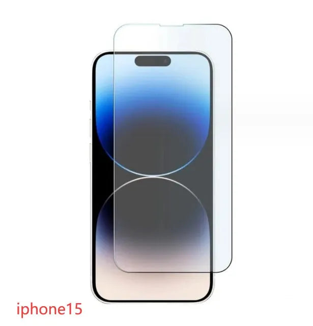 Tempered glass screen protector with 9H hardness for smartphones on a clean surface.