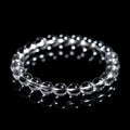 Natural Donghai style crystal bracelet with white geometric beads in single circle construction