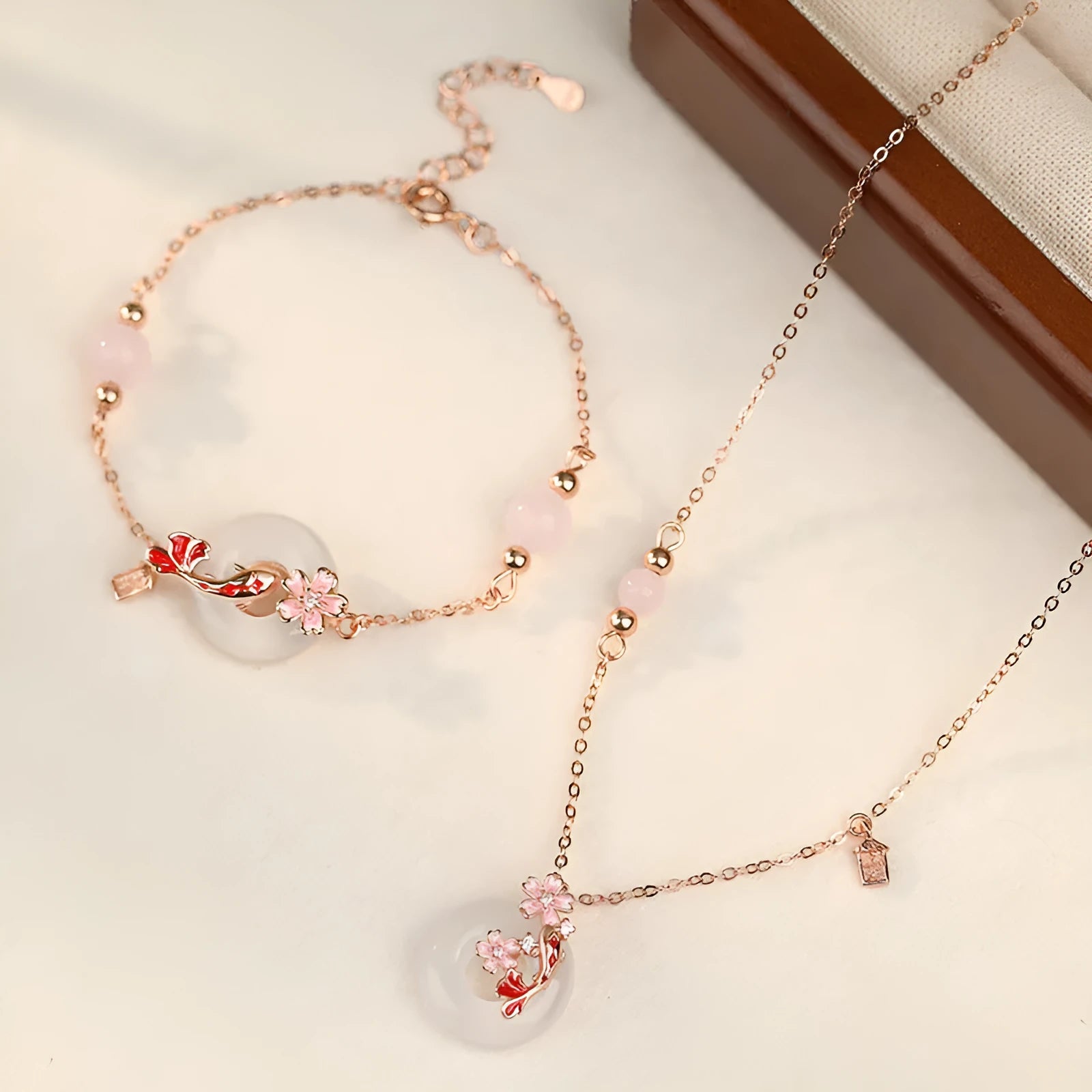 S925 sterling silver white chalcedony crystal bracelet natural stone koi bracelet for women