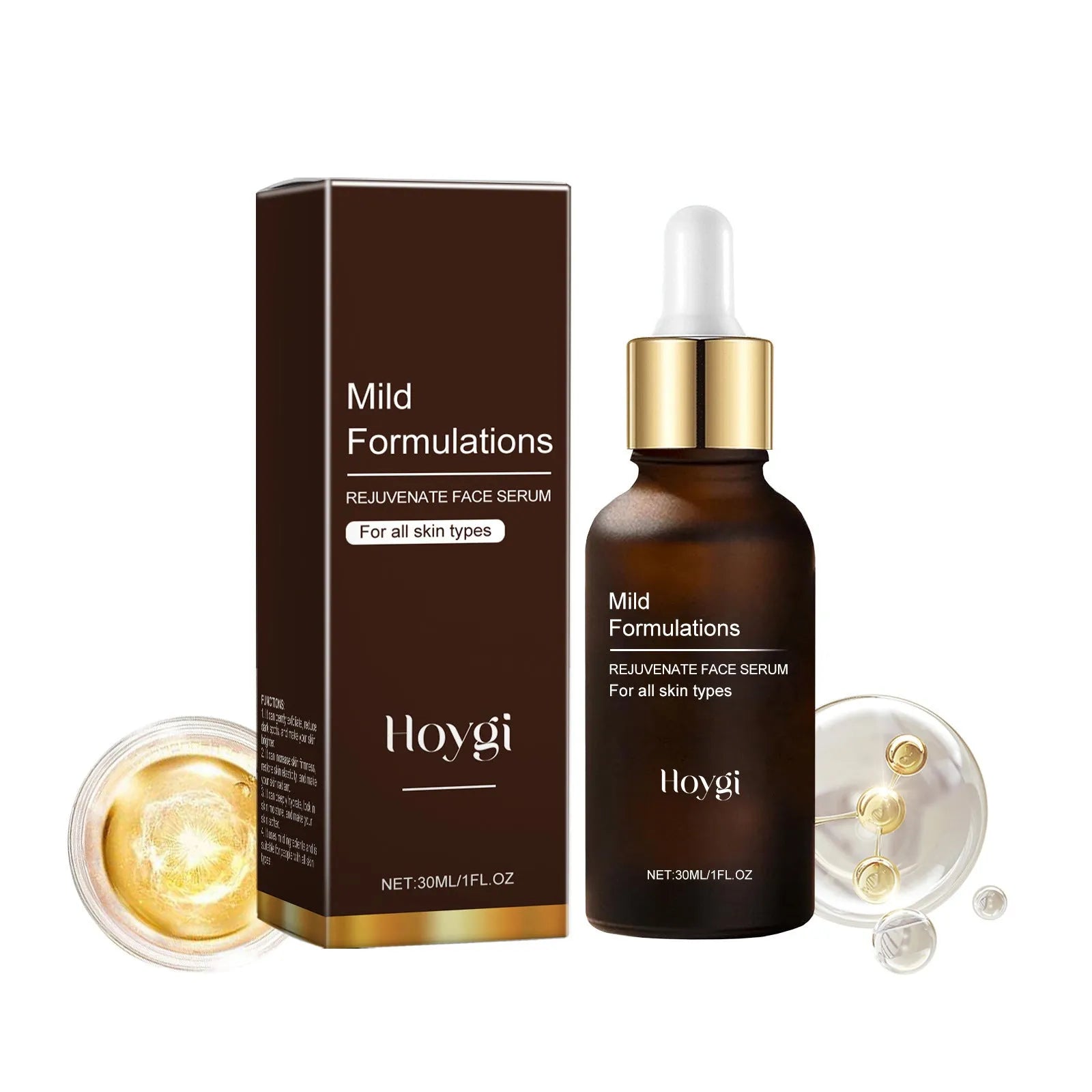 30ml facial essence glass bottle with arbutin, collagen, vitamin C and hyaluronic acid formula