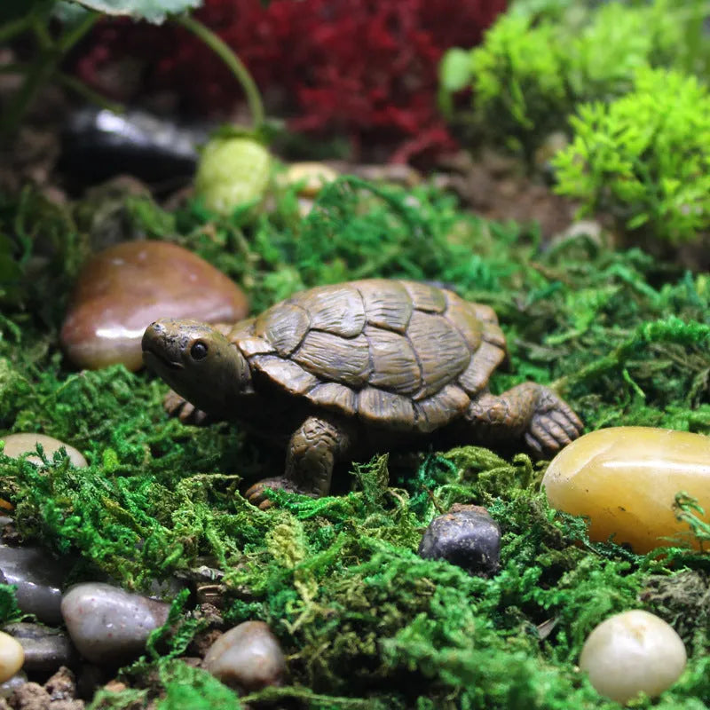 Resin turtle decoration for micro landscapes with simulation colouring
