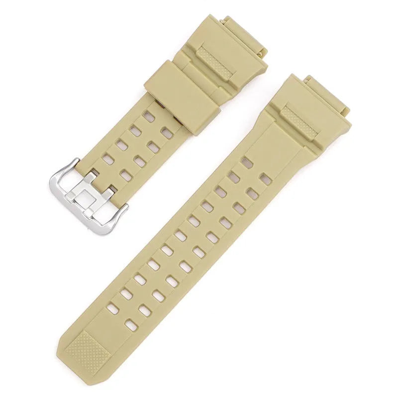 Camouflage TPU rubber watch strap with silver buckle, 12+7cm length