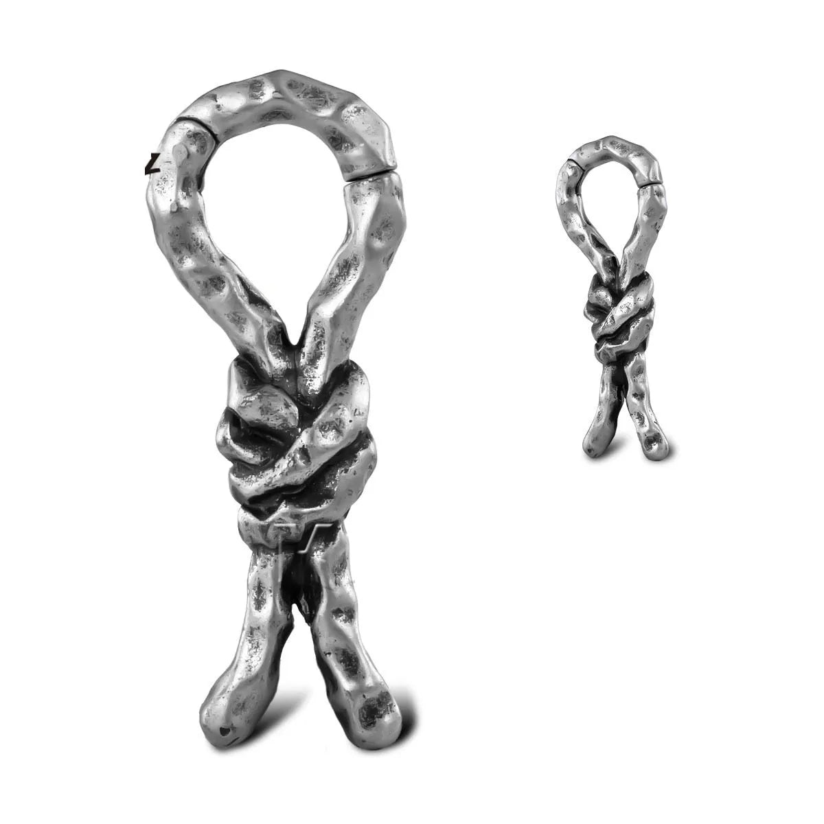 Copper creative bends and hitches piercing earrings, 4mm size, retro unisex auricle amplifier