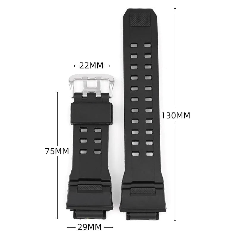 Camouflage TPU rubber watch strap with silver buckle, 12+7cm length