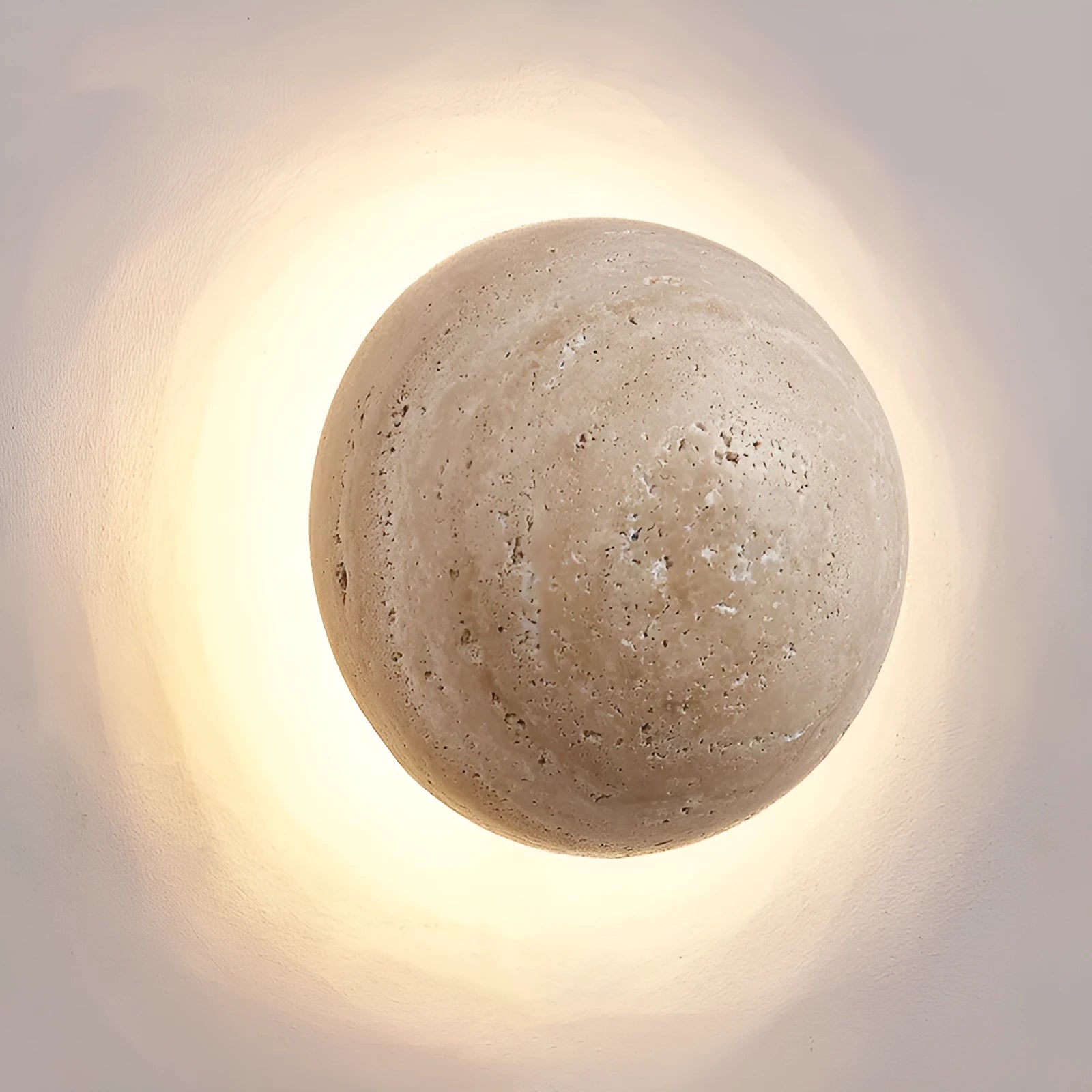 Yellow cave stone semicircle wall lamp with iron housing and pull switch