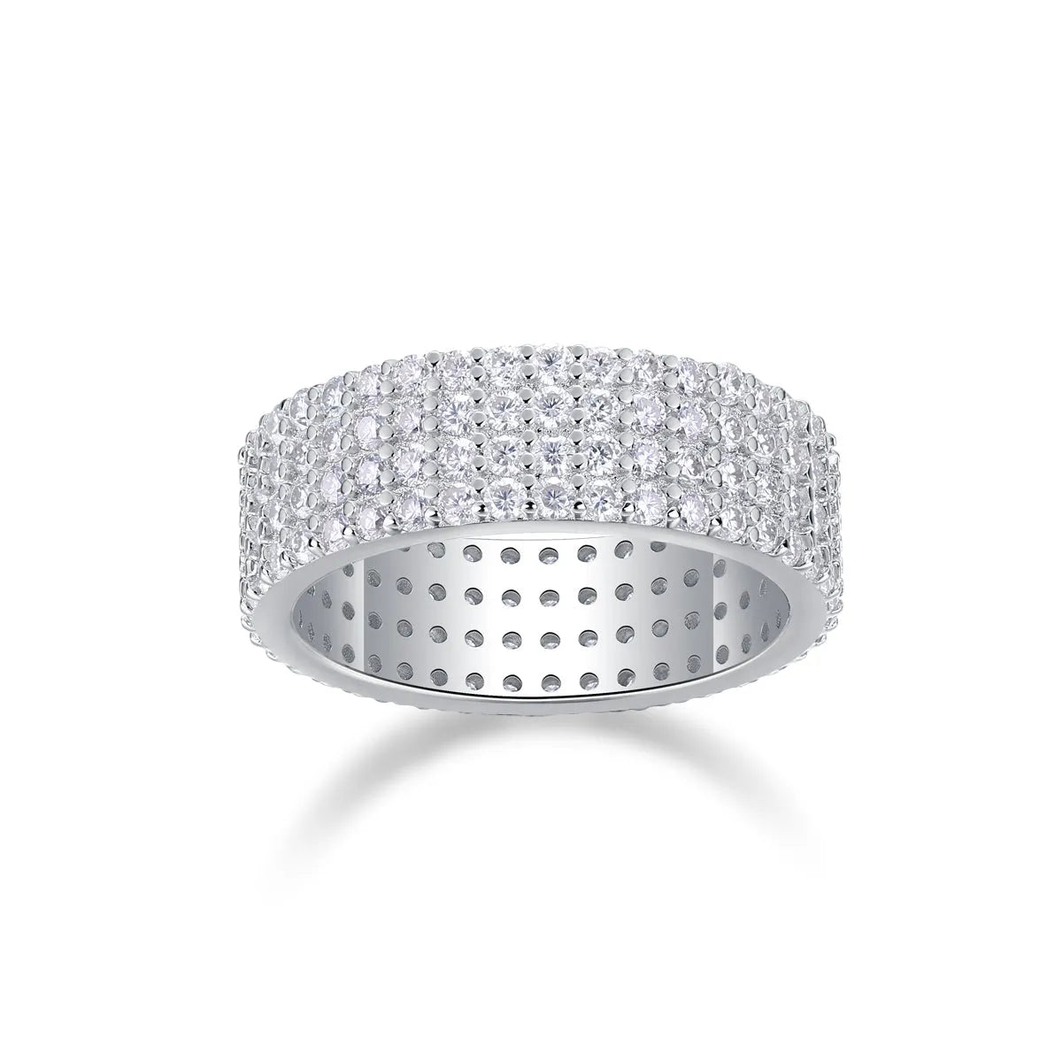 Starry Night Sky moissanite wedding ring set on S925 silver platinum-plated band in size 6