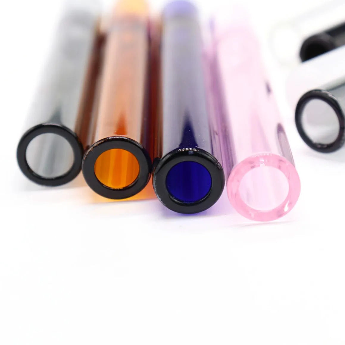 Transparent glass telescopic smoking pipe with straight suction nozzle