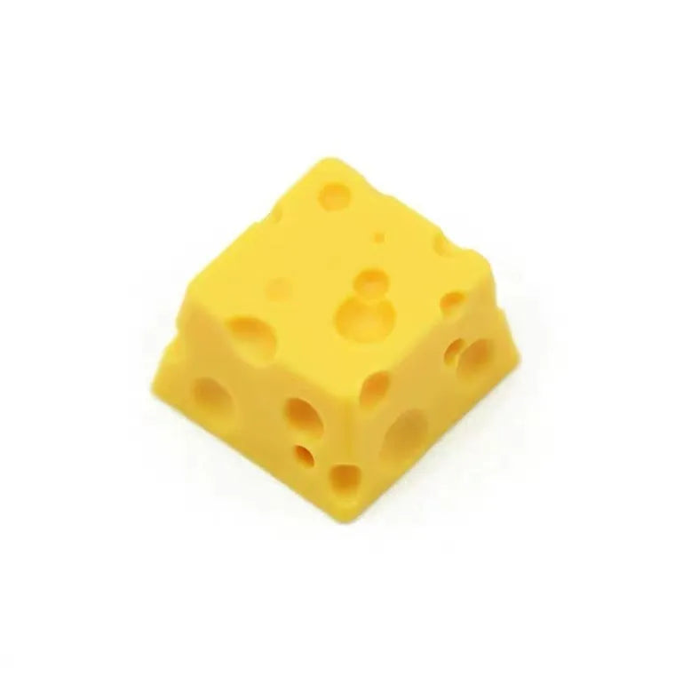 Yellow resin cheese wedge key cap for mechanical keyboard customisation with MX stem