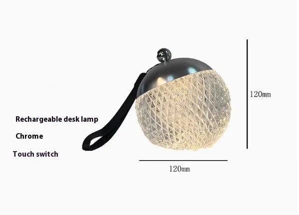 Portable dimmable LED desk lamp with touch control in chrome finish