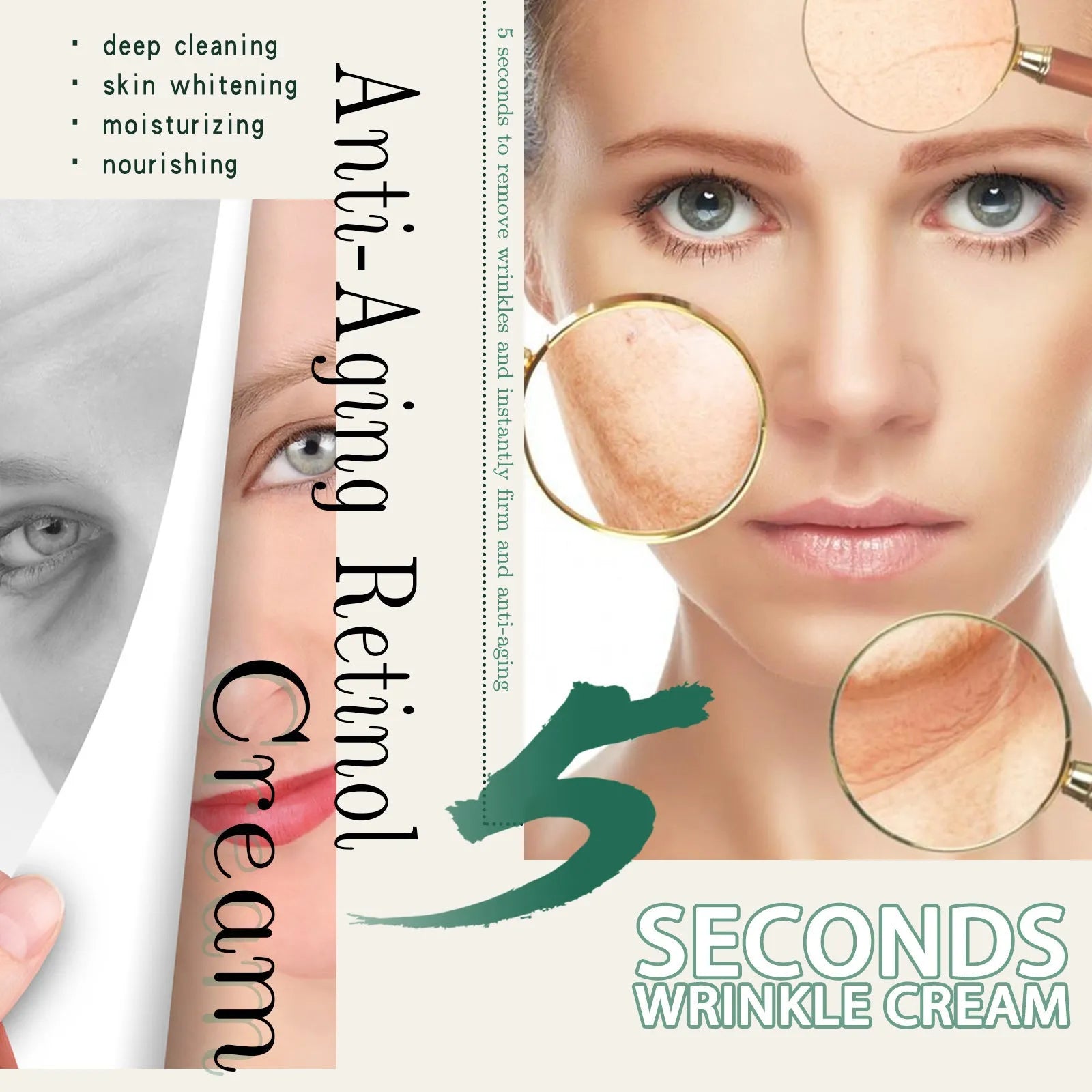 30g anti-aging anti-wrinkle face cream jar for daily hydration and wrinkle reduction