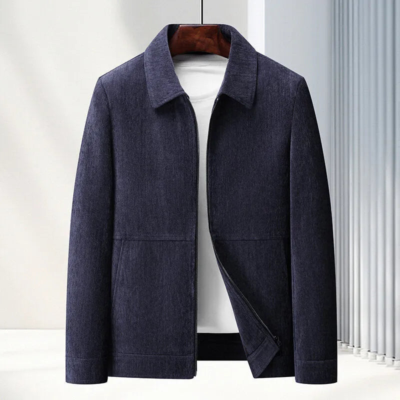 Men's slim-fit lapel casual coat in polyvinyl alcohol fibre with thickening lining