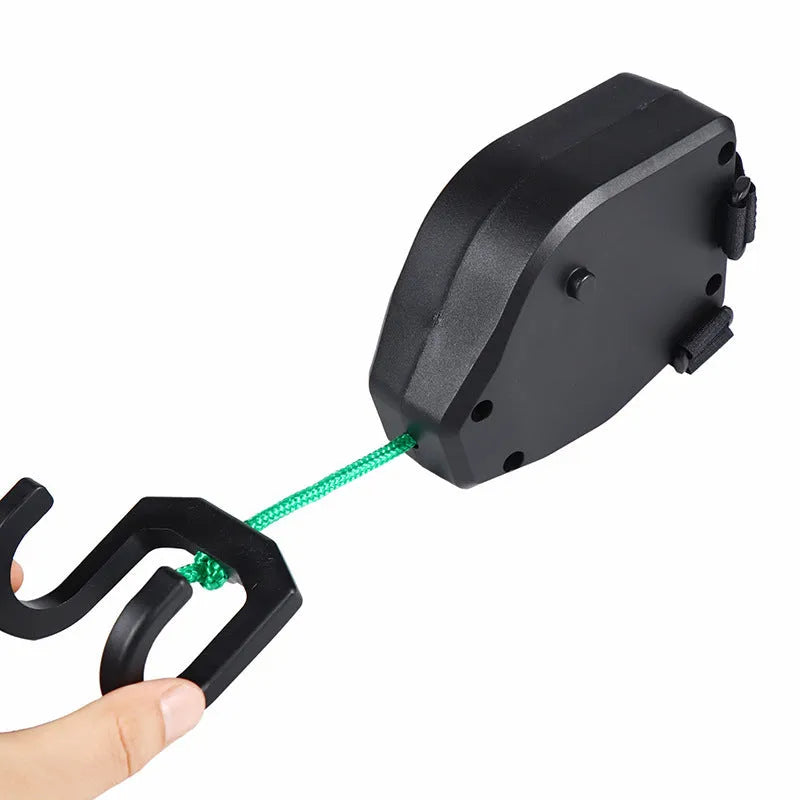 Black plastic and resin bicycle trailer rope for connecting child trailers to adult mountain bikes