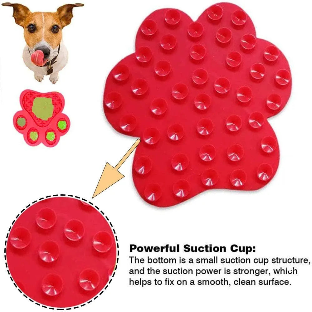 Bone-texture silicone dog licking mat with suction cups in multiple colour options
