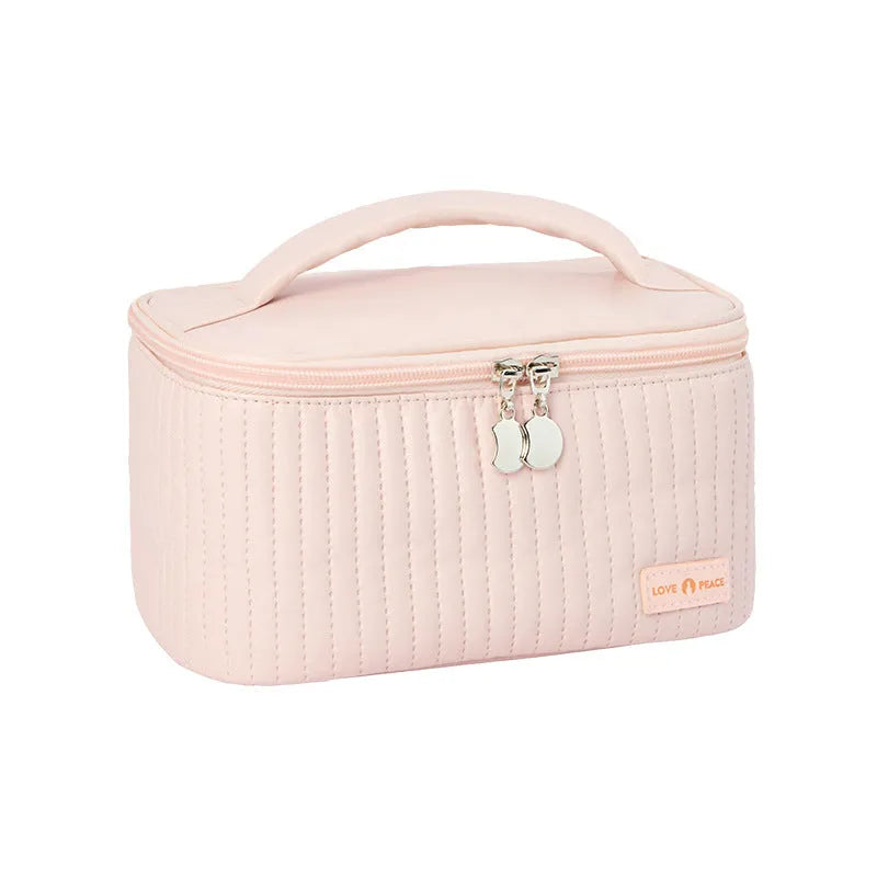 Open-top PU leather makeup bag in a pastel colour from a range of six options.