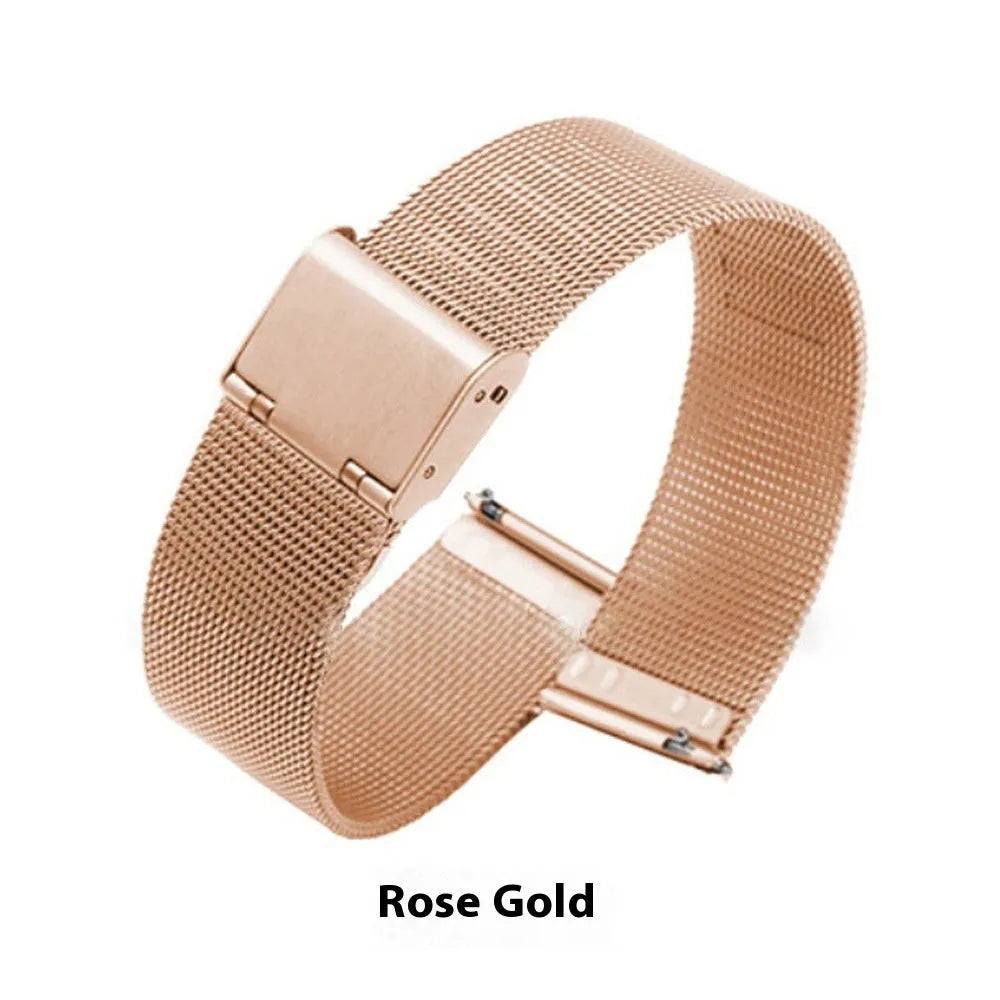 Milani Silk woven stainless steel watch band showing natural pattern in silver colour