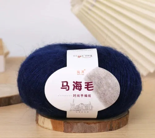 Mohair wool ball for DIY scarf knitting kit with Inverness thread in multiple colour options
