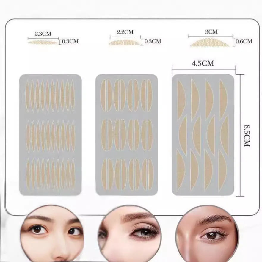 Box of no-glue eyelid stickers in L, M, and S sizes made from non-woven fabric