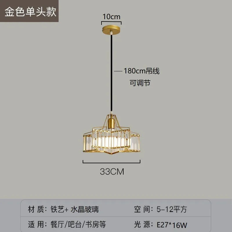 Modern black and gold crystal chandelier ceiling lamp with LED lights in various sizes.