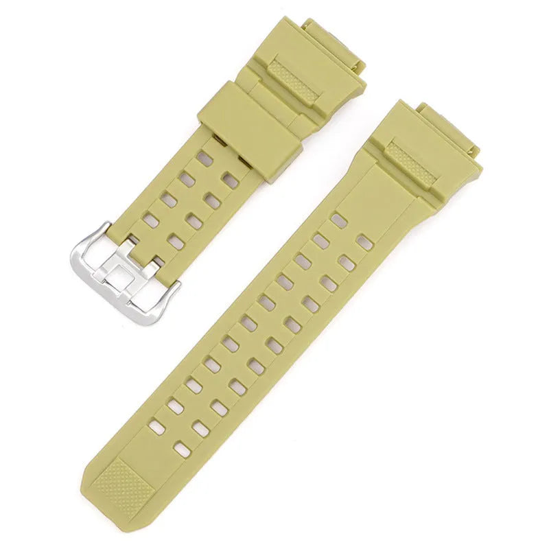 Camouflage TPU rubber watch strap with silver buckle, 12+7cm length