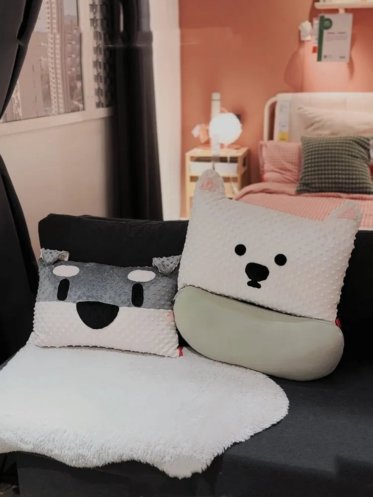 West Highland puppy sofa cushion measuring 50x35x18cm with blended fabric cover and PP cotton filling