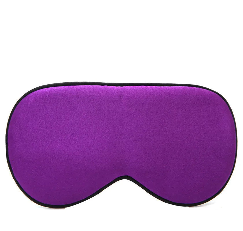 Double-sided Mulberry silk eye mask in a selection of colours including black, wine red, and ivory white.