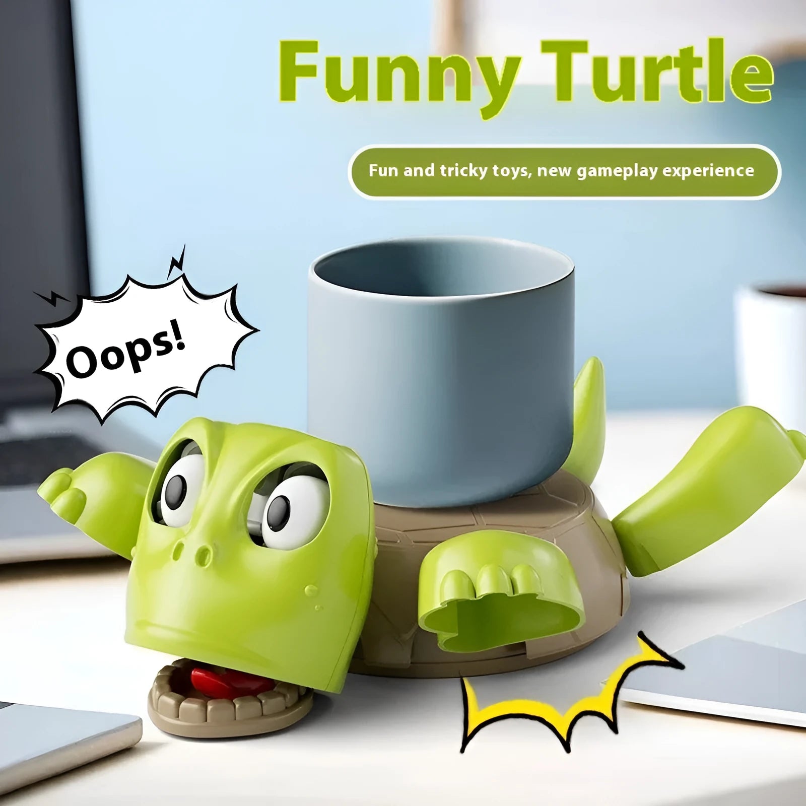 ABS turtle coaster with reptile design in light green colour for heat insulation under hot drinks