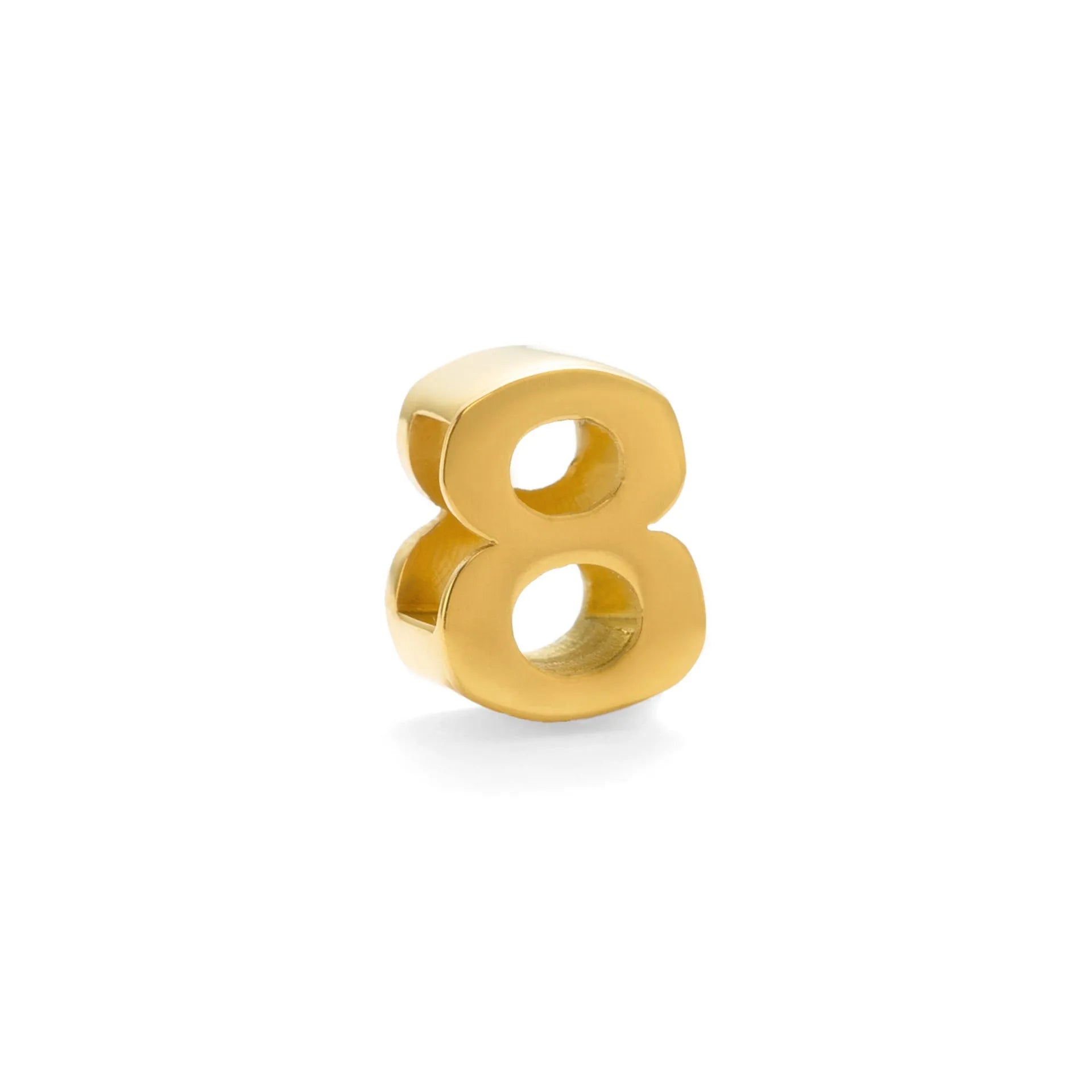 Titanium steel number and letter necklace with gold electroplated finish on grinding chain design