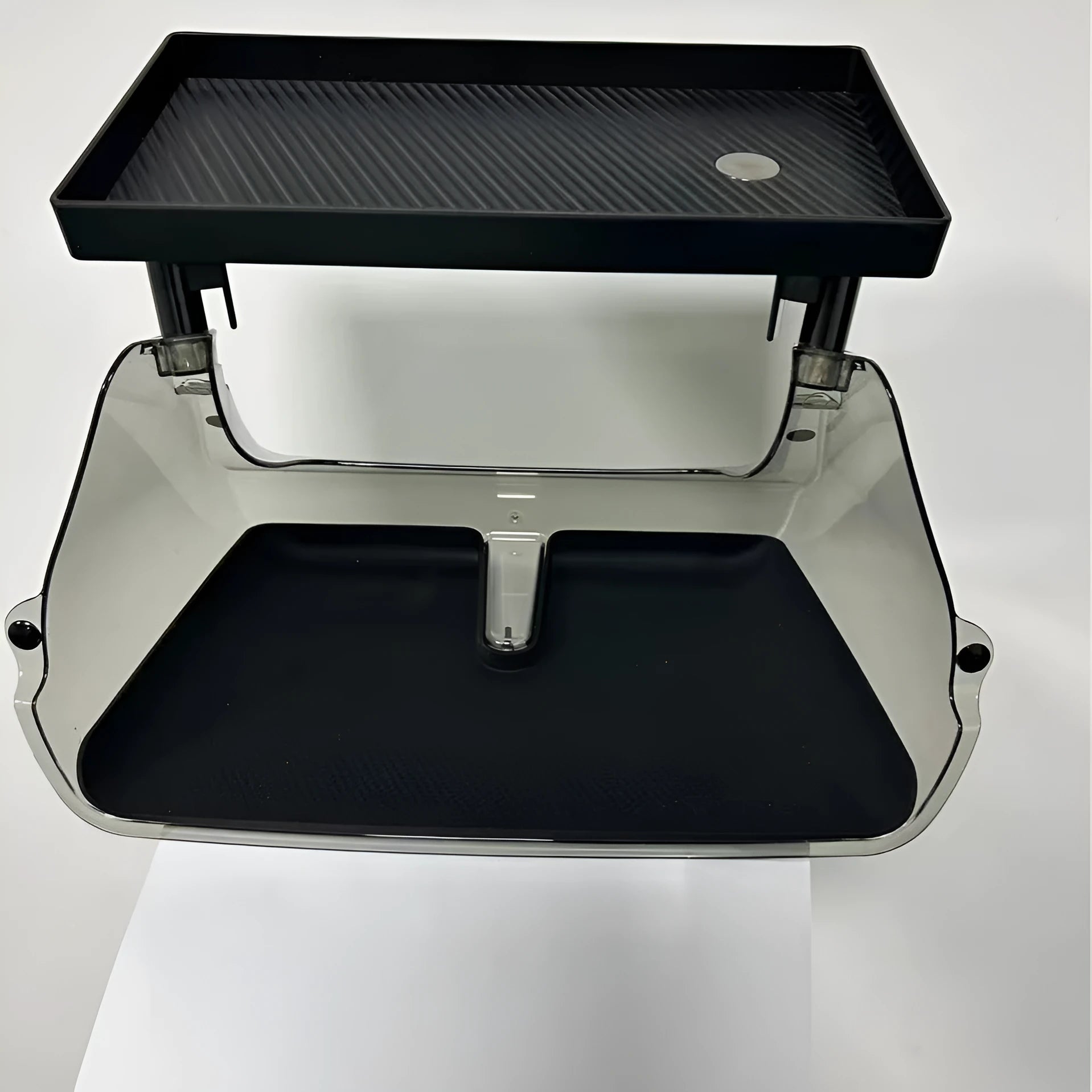 Black ABS plastic storage box for Tesla Model 3 and Y centre console.