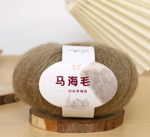 Mohair wool ball for DIY scarf knitting kit with Inverness thread in multiple colour options