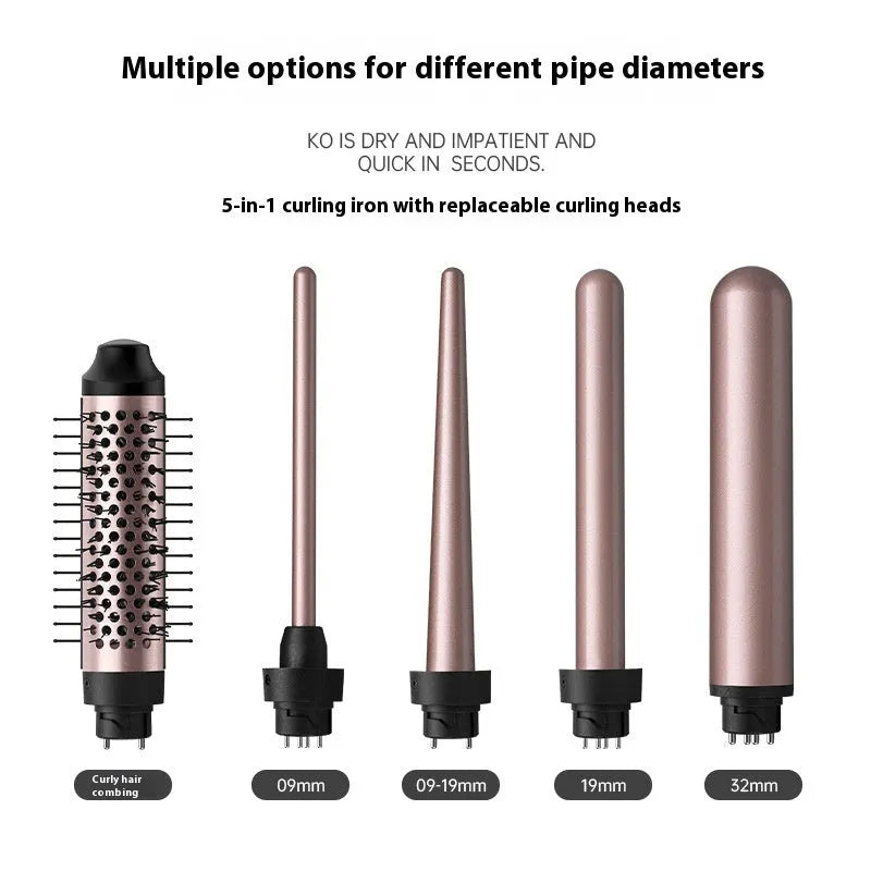 Automatic large wave hair curler in rose gold or black with 1000W power and worldwide voltage compatibility