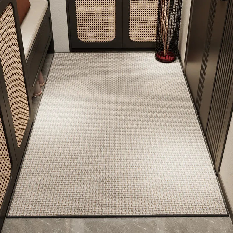 Linen doormat in solid colour at 60x90cm, available in gray, black, or brown options