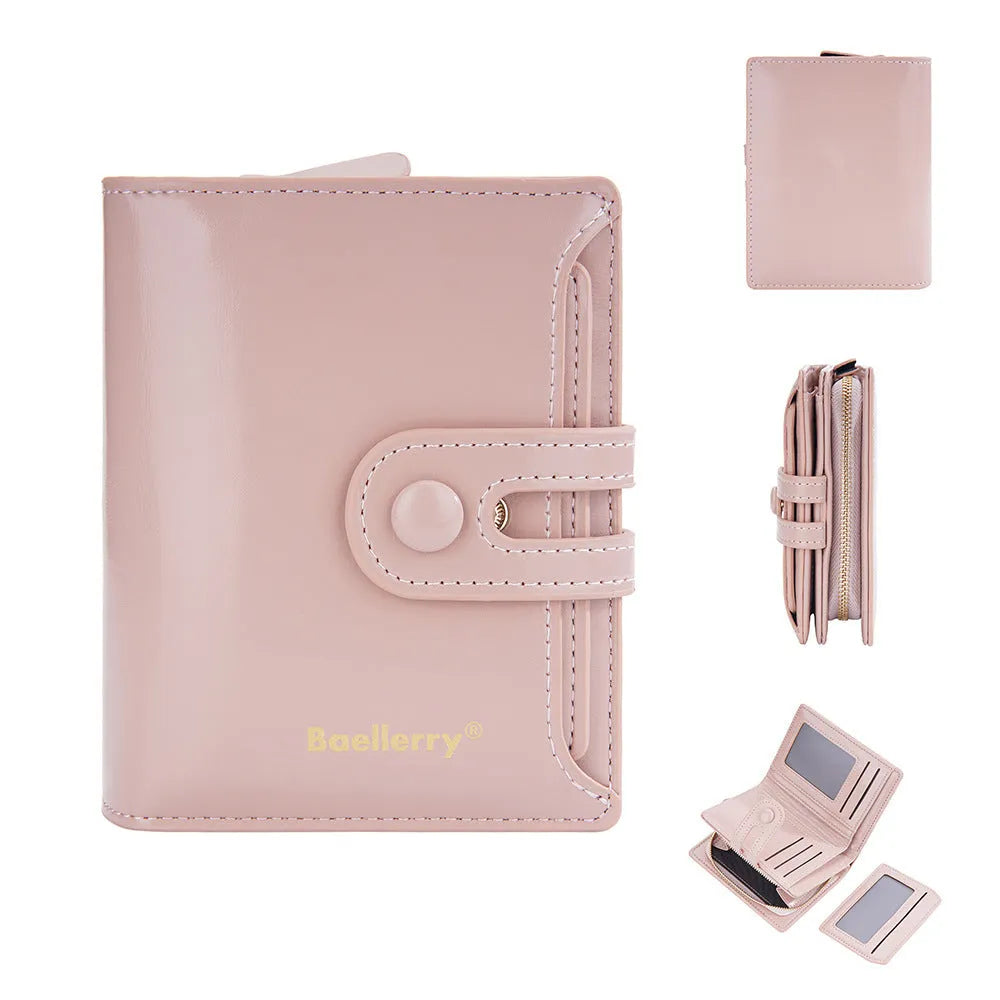 Women's PU leather card holder wallet with polyester lining in multiple colour options