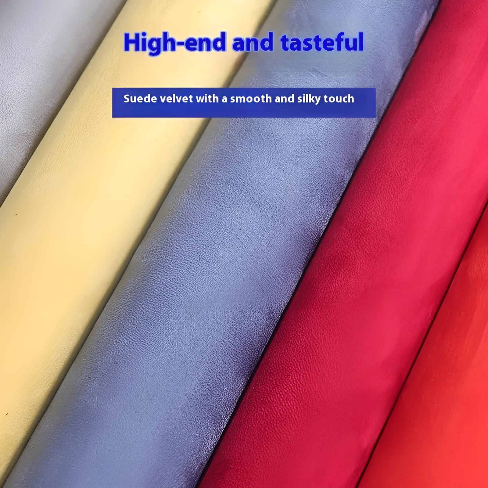 Self-adhesive leather suede sheet showing texture and colour options for DIY projects