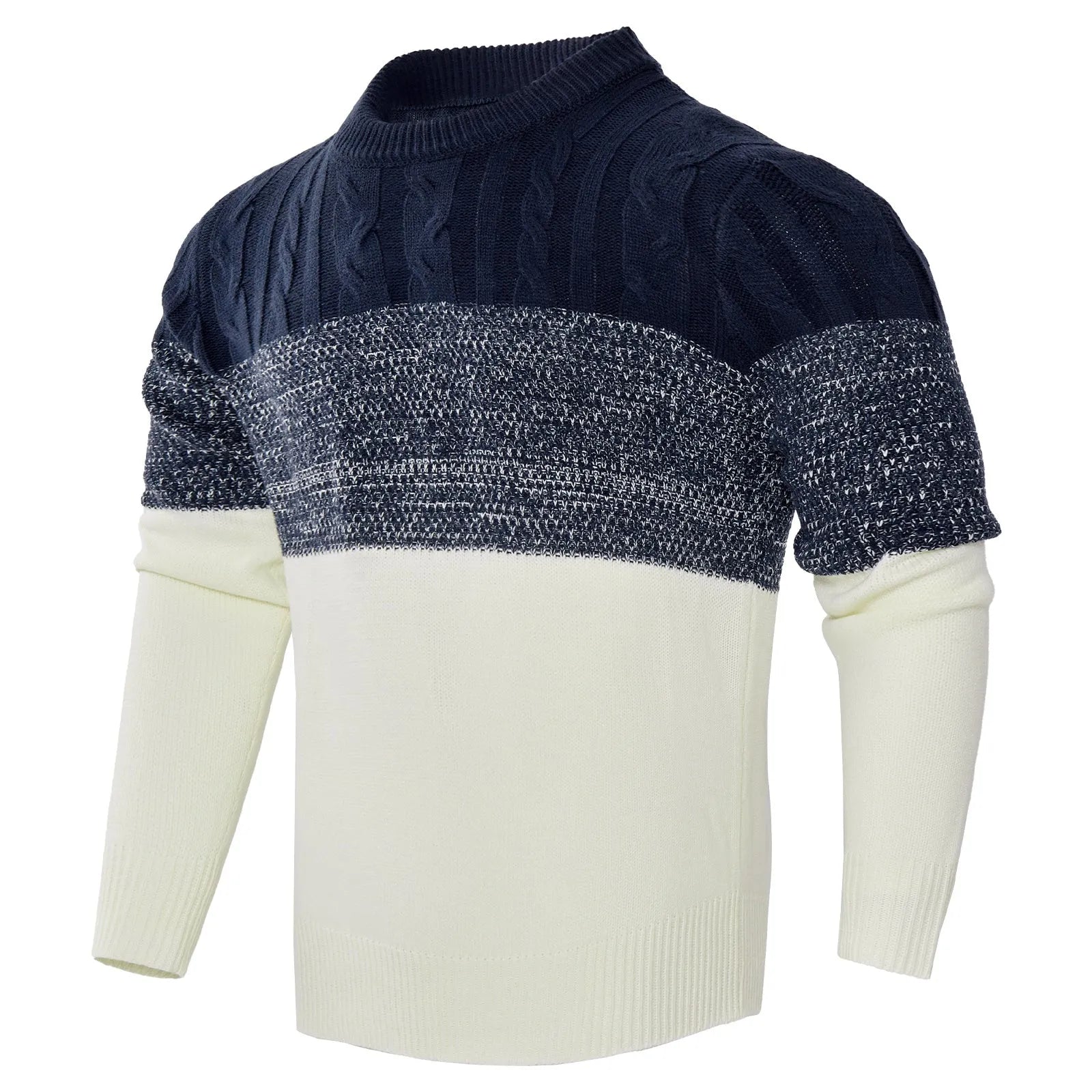 Men's knitted pullover sweater with long sleeves for autumn and winter wear