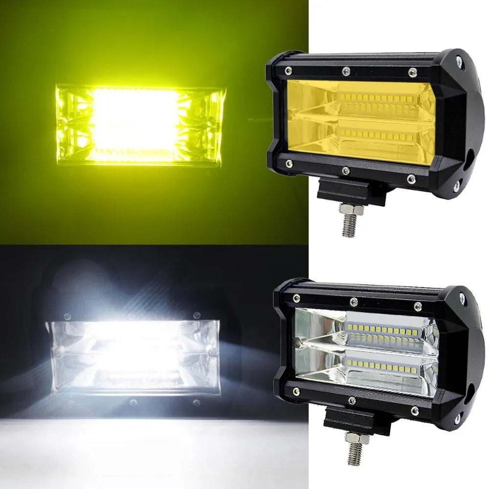 Black 5-inch LED work light for off-road vehicles with aluminium housing and polycarbonate cover