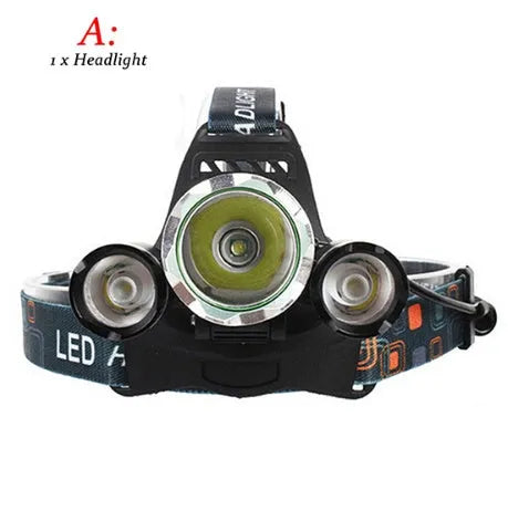 Aluminium alloy rechargeable headlamp with adjustable headband and bright Cree LED light.