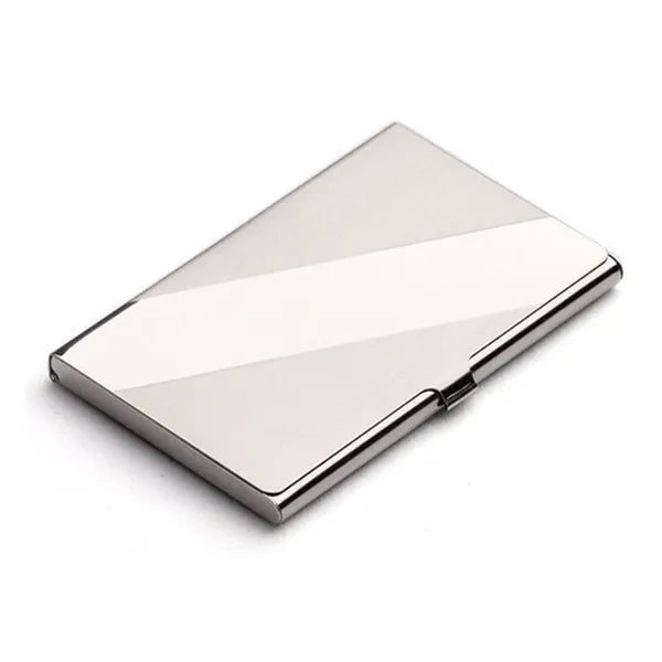 304 stainless steel geometric business card case with three finish options