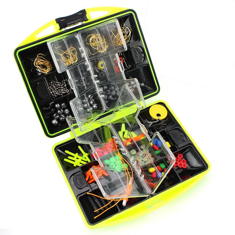 Rock fishing accessories combination suit with 184 pieces for sea fishing