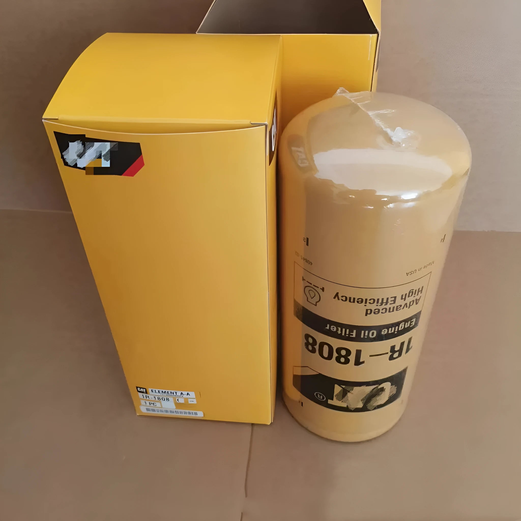 Carter 1R-1808 metal oil filter element for excavator hydraulic systems with folding filter construction
