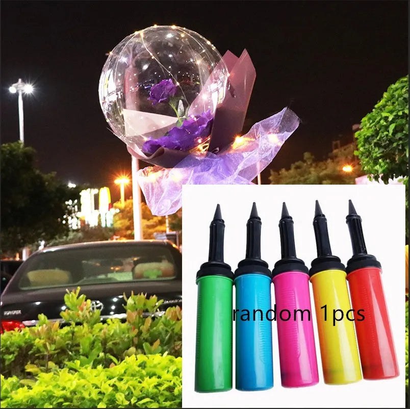 Transparent LED luminous DIY balloon rose bouquet with integrated lights for decoration.