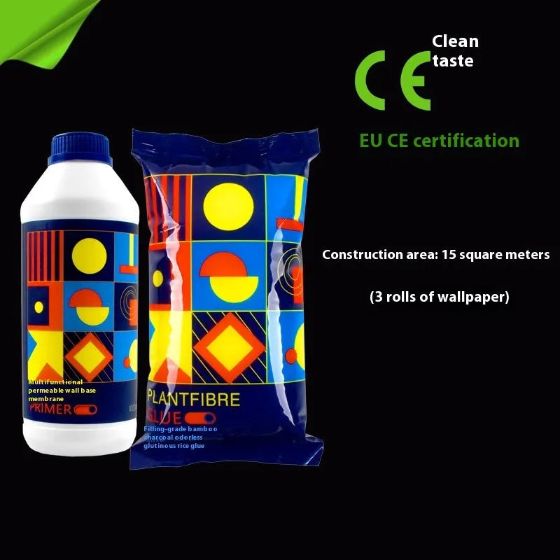 Three rolls of glutinous rice wallpaper glue, model Glue E, on a white background.