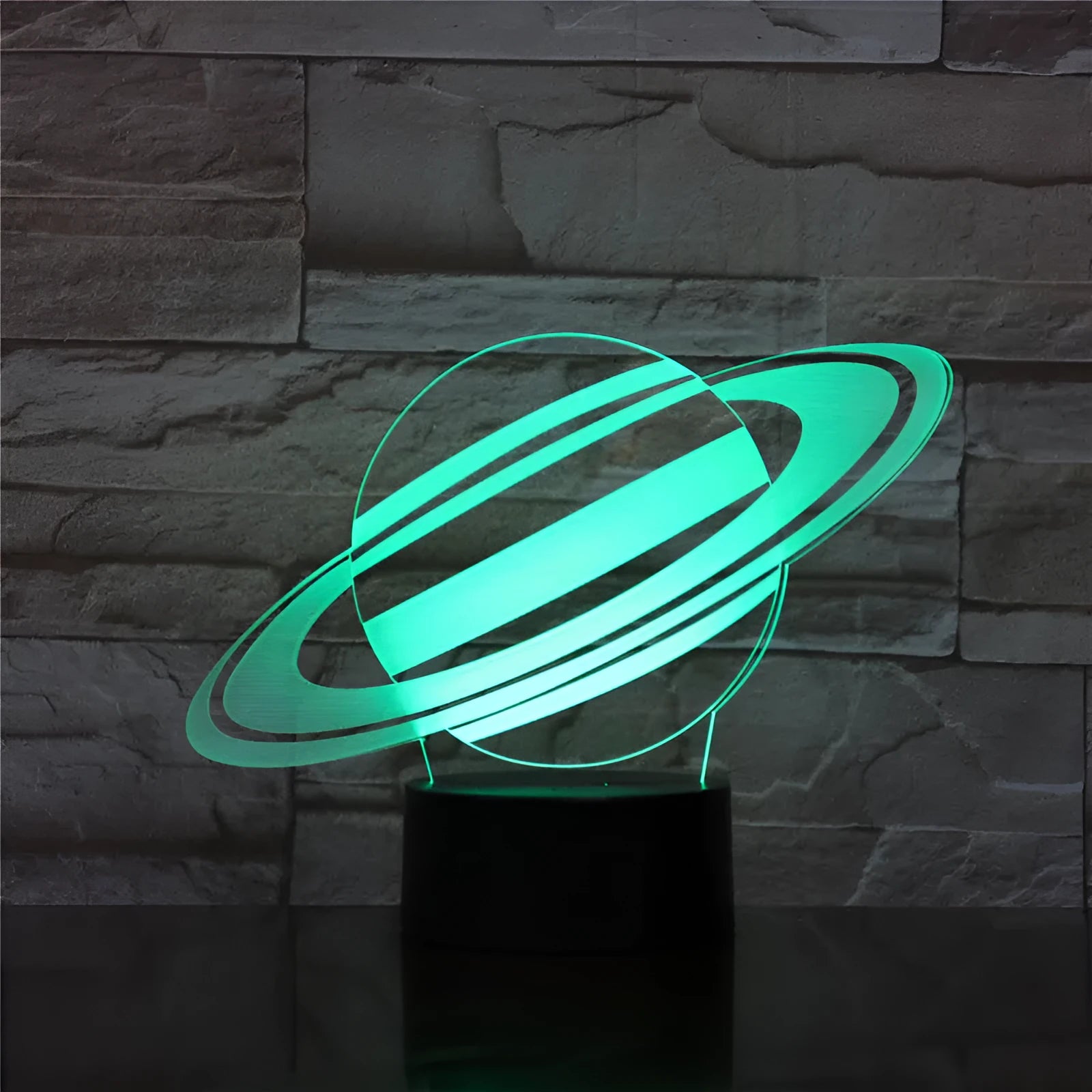 Nine planets series 3D small night light touch colour changing table lamp with black base and USB cable