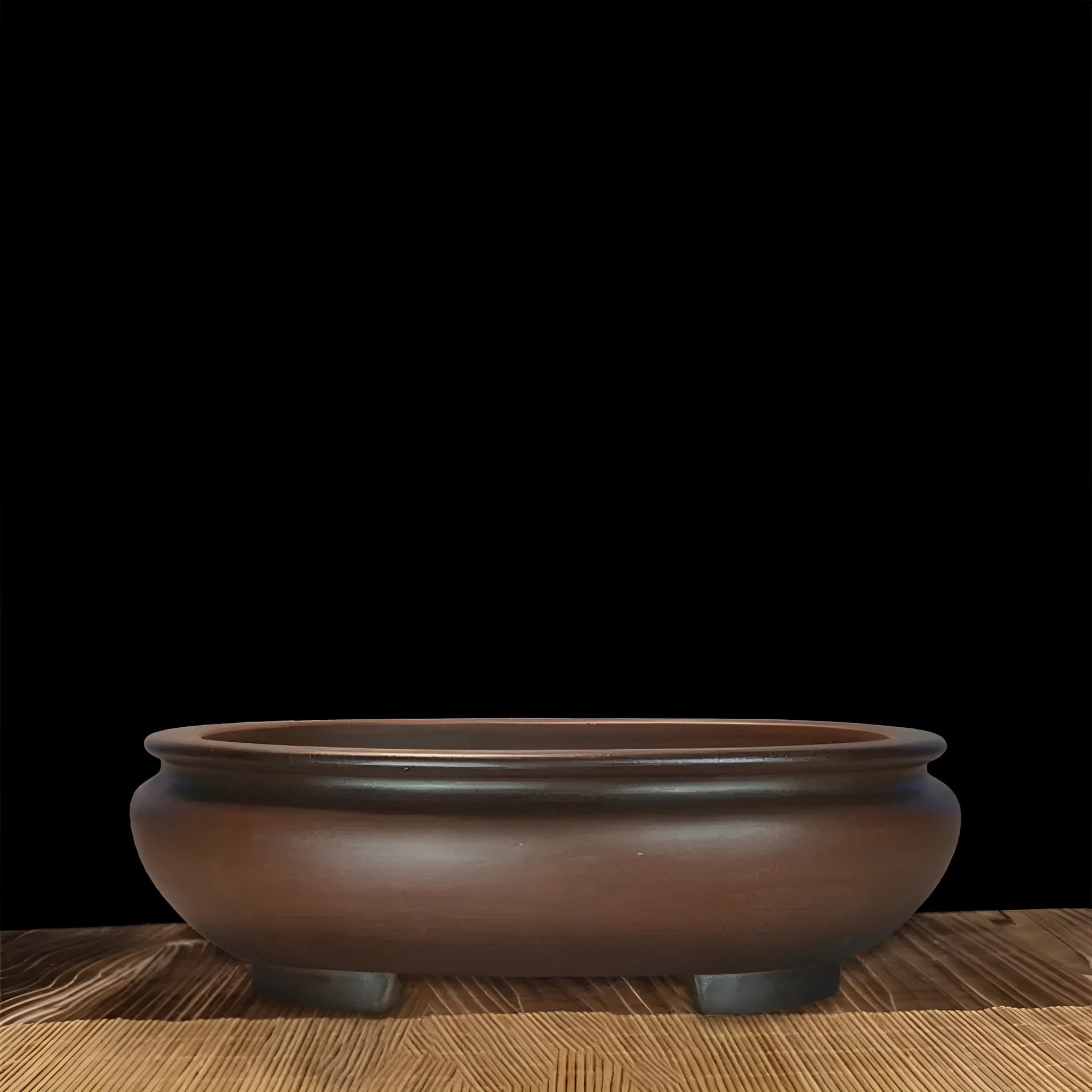 Handmade purple clay desktop flowerpot measuring 58cm long for indoor plant display