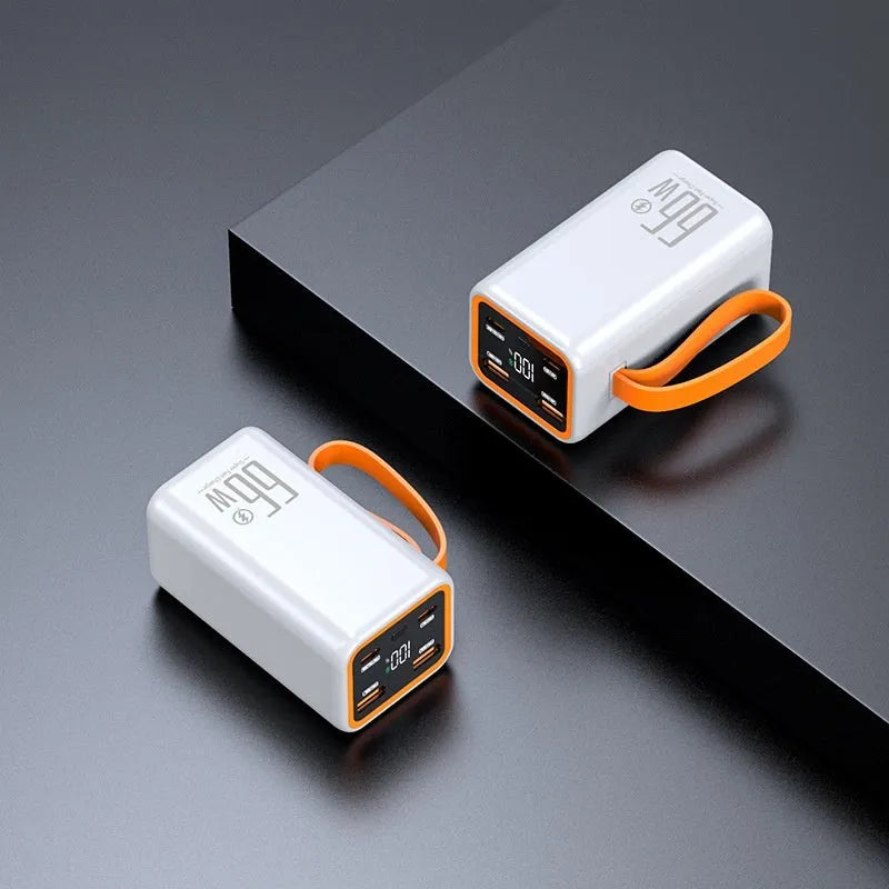 PD66W fast charge 20000 mAh power bank in black or white plastic shell