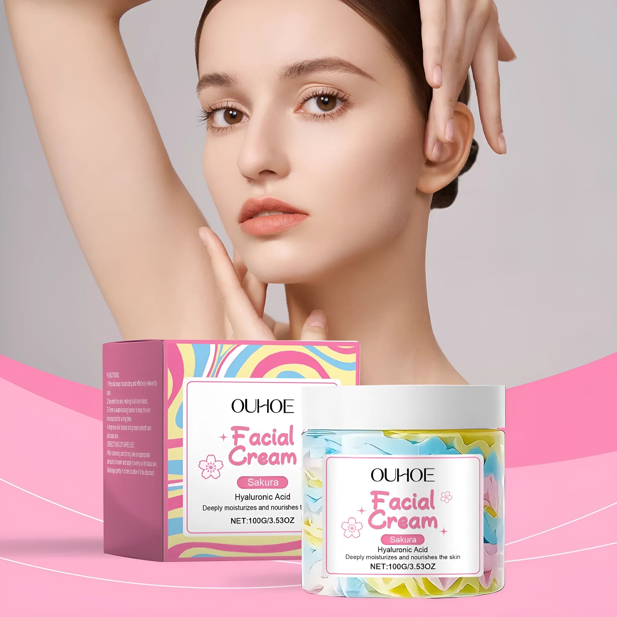 Sakura Butter Cream 100g moisturising face cream in 5.7cm square jar packaging