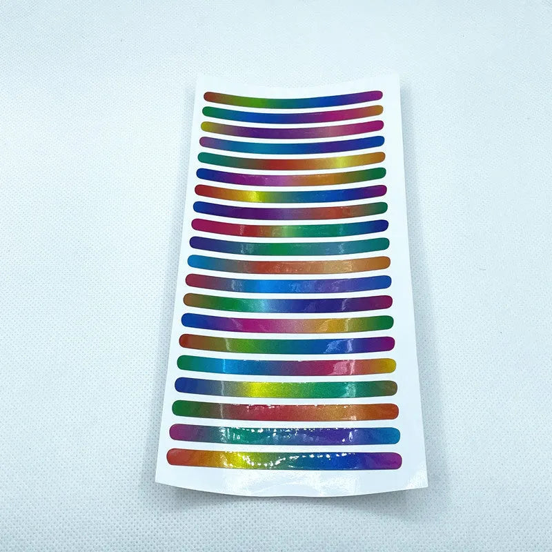 20 pieces of arc-shaped PVC reflective stickers for car wheel hubs in multiple colour options