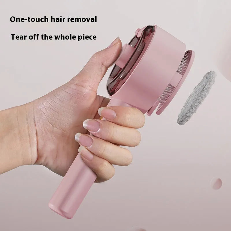 Ceramic white pet grooming brush with mist spray function and UV-C sterilisation light for dogs and cats.