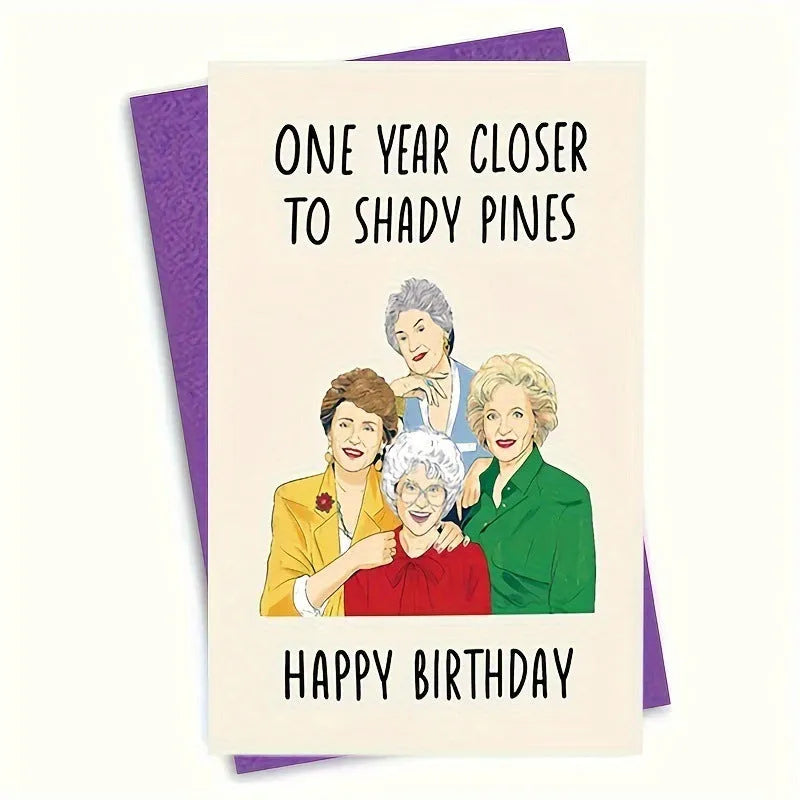 Simple printed birthday greeting cards with coloured envelopes in kraft, pink, purple, red, yellow and balloon styles